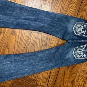 Grace Kids Blue Jeans with Embroidered Pockets